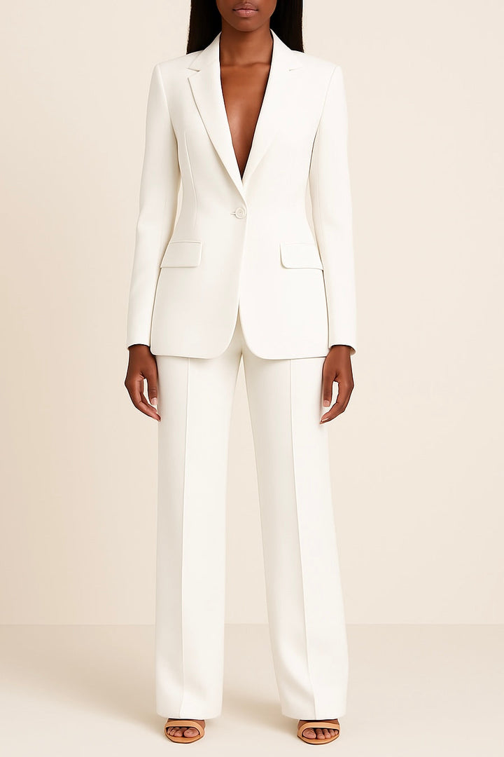 Women's tailored blazer and full-length trouser suit set