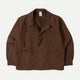 Brown utility jacket with button front and patch pockets