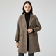 Women's checked plaid coat with notch lapel and patch pockets