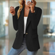 Women's tailored blazer with notched lapels and flap pockets
