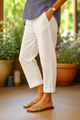 Women's Light Summer Trousers in White | Bellmere