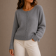 Women's long-sleeve button front cardigan with crew neckline and ribbed trims