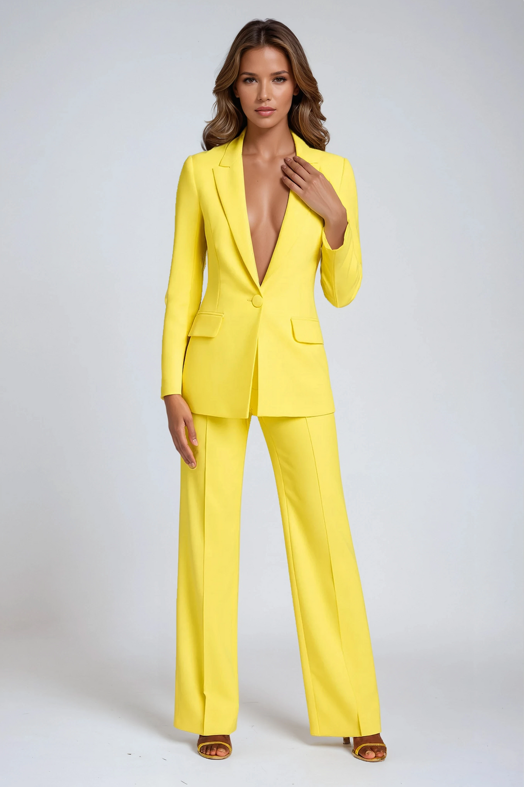 Women's tailored blazer and wide-leg trouser suit