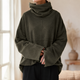 Women's cowl-neck jumper with wide long sleeves and relaxed fit
