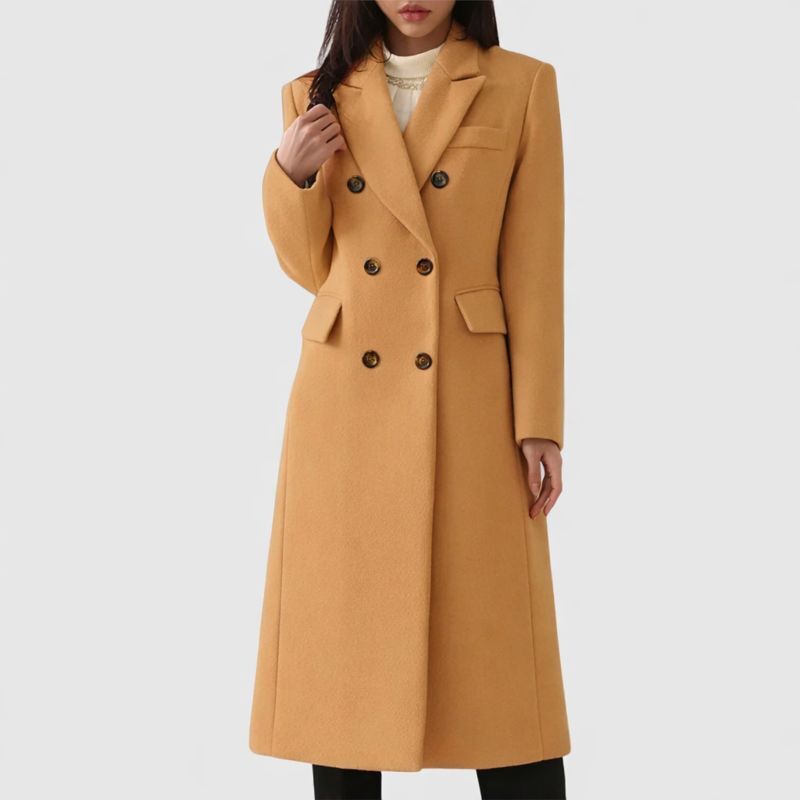 Women's Wool-Blend Overcoat in Brown | Bellmere