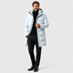 Men's quilted hooded winter parka with long sleeves and mid-thigh length