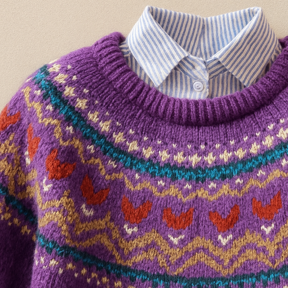 Women's vintage cable knit sweater