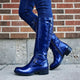 Women's Classic Round Toe Knee-High Boots in Red - View 4 | Bellmere