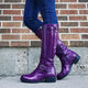 Women's Classic Round Toe Knee-High Boots in Red - View 6 | Bellmere