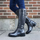Women's Classic Round Toe Knee-High Boots in Red - View 5 | Bellmere