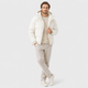 Unisex hooded quilted puffer jacket with zip front and side pockets