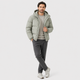 Unisex hooded quilted puffer jacket with zip front and side pockets