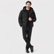 Unisex hooded quilted puffer jacket with zip front and side pockets