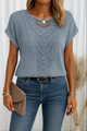 Women's Round Neck Lace Top in Beige - View 4 | Bellmere