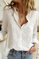 Women's Button-Front Blouse, V-Neck, Long Sleeve