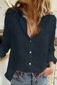 Women's Button-Front Blouse, V-Neck, Long Sleeve