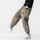 Fleece jogger pants with striped side panels and elasticated cuffs