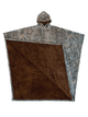 Hooded fleece poncho with oversized cut and plush-looking lining