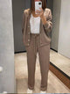 Women's knit cardigan and relaxed trousers set with button front and drawstring waist