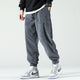 Men's corduroy jogger trousers with drawstring waist and elasticated cuffs