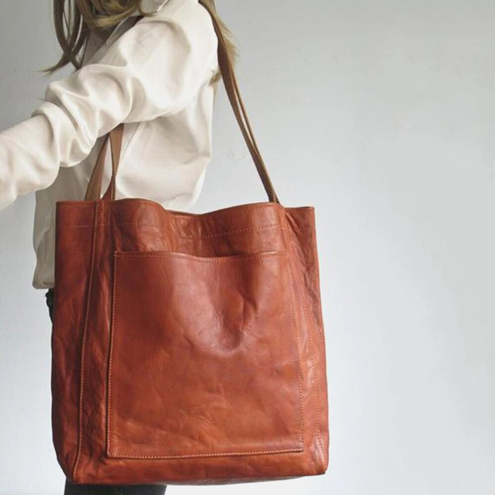 Women's Structured Shoulder Bag in Brown - View 4 | Bellmere