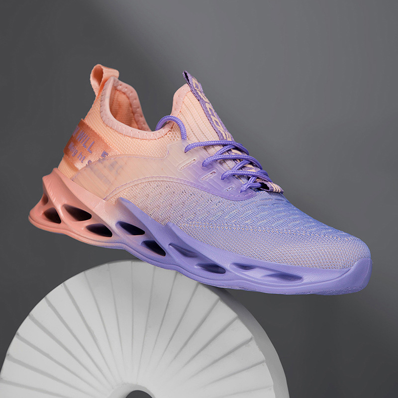 Women's multicolor lace-up sneakers with a sculpted sole