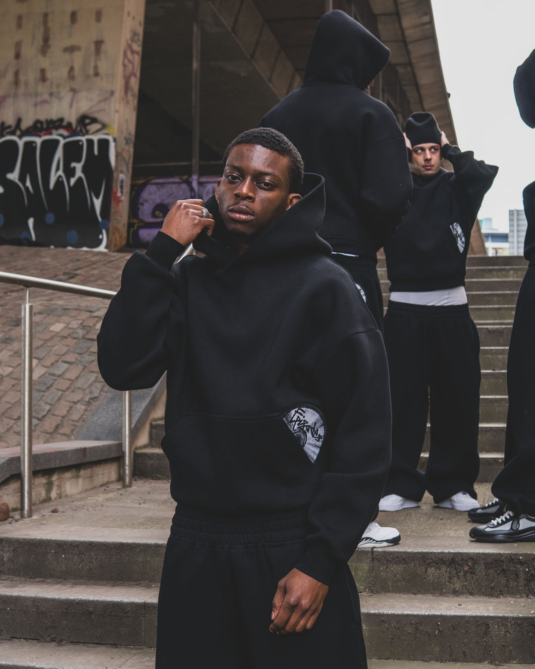 Pullover hoodie with drawstring hood and front kangaroo pocket