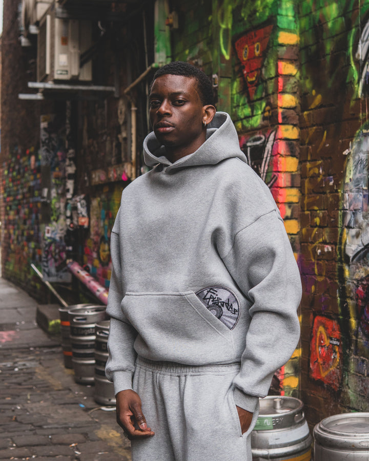 Pullover hoodie with drawstring hood and front kangaroo pocket