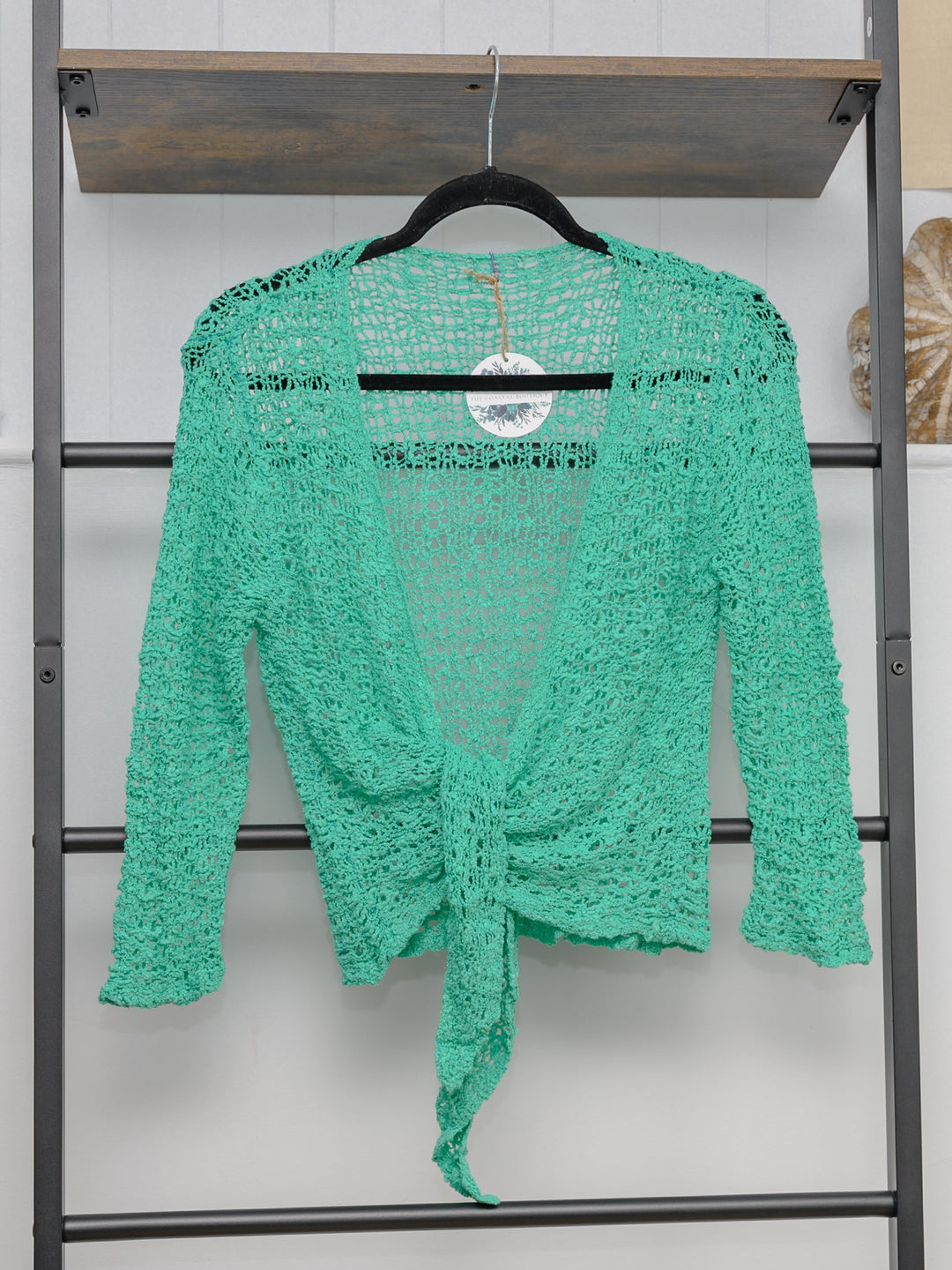 Popcorn Ikat Tie Front Cardigan