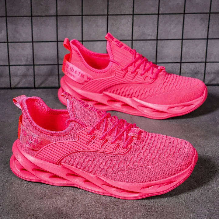 Women's multicolor lace-up sneakers with a sculpted sole