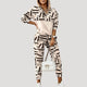 Women's hooded tracksuit set with zip front
