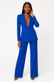 Women's tailored blazer and wide-leg trousers suit set