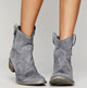 Women's Western ankle boots with low heels and side pull tabs