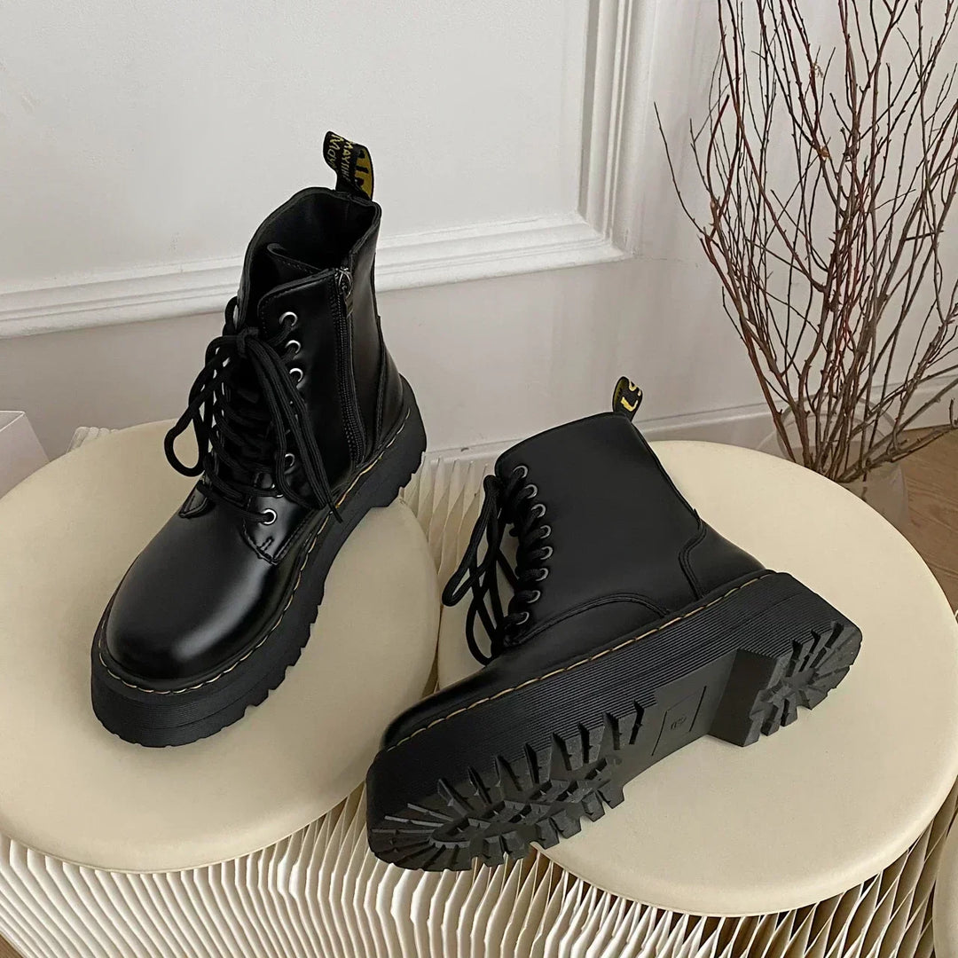Women's classic leather platform boots