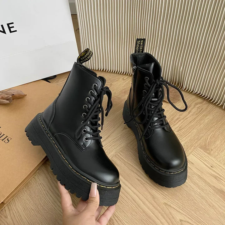 Women's classic leather platform boots