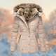 Women's fur lined hooded puffer jacket