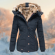 Women's fur lined hooded puffer jacket