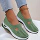 Women's Knit Mesh Slip-On Sneakers with Cut-Out Vamp