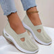 Women's Knit Mesh Slip-On Sneakers with Cut-Out Vamp