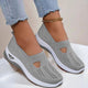 Women's Knit Mesh Slip-On Sneakers with Cut-Out Vamp