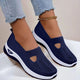 Women's Knit Mesh Slip-On Sneakers with Cut-Out Vamp