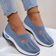 Women's Knit Mesh Slip-On Sneakers with Cut-Out Vamp