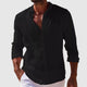 Men's light blue button-front shirt with long sleeves and pointed collar