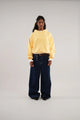 Women's hooded hoodie with raised chest lettering and kangaroo pocket