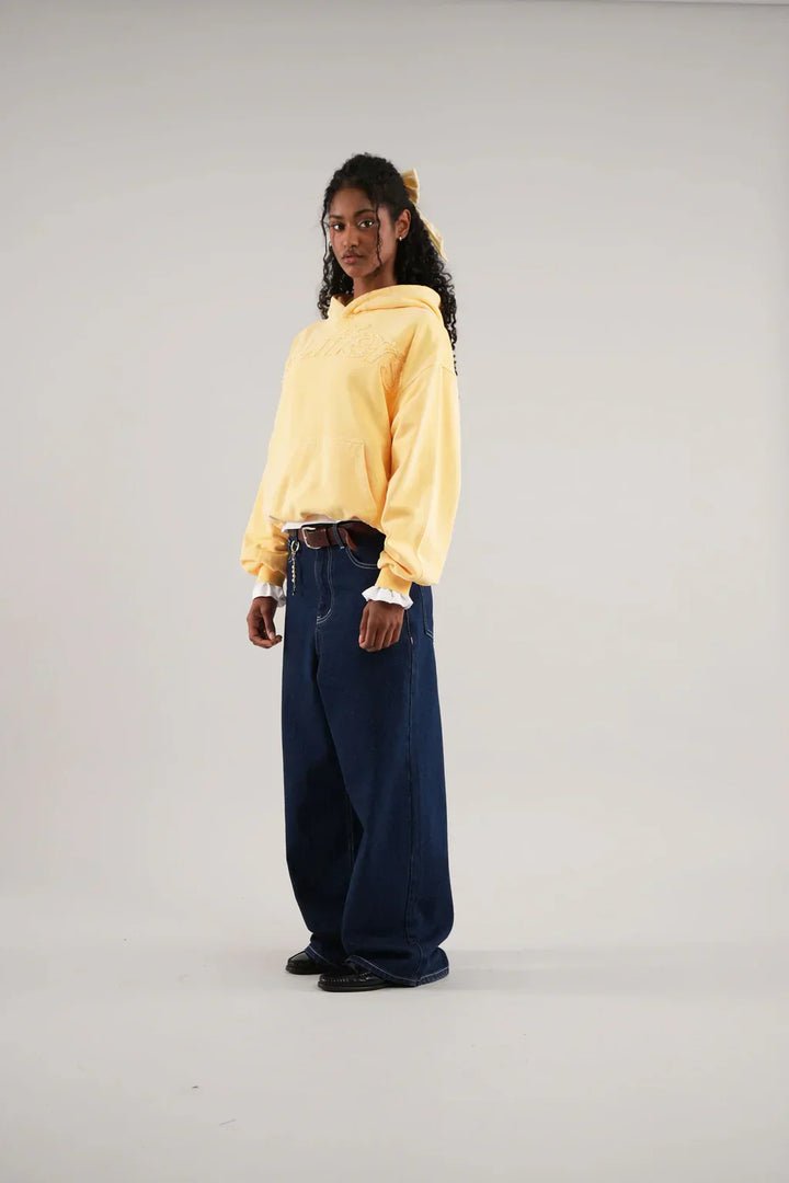 Women's hooded pullover sweatshirt with front pouch pocket