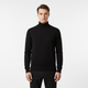 Long-sleeve turtleneck sweater with ribbed collar cuffs and hem