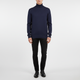 Long-sleeve turtleneck sweater with ribbed collar cuffs and hem