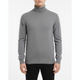 Long-sleeve turtleneck sweater with ribbed collar cuffs and hem