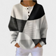 Women's black and white geometric colour block pullover sweater