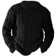 Men's textured cable knit sweater with crew neck and long sleeves